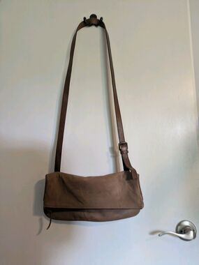 Acote Suede Purse  Bag Tan Women's Leather Handbag, Slight Wear Imperfections